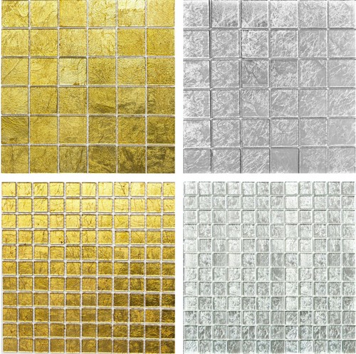 Mosaico piastrelle argento oro - mosaico,